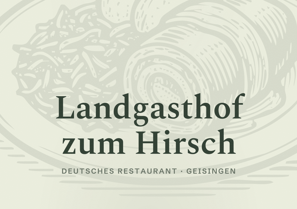 Illustriertes Poster von Landgasthof zum Hirsch, Deutsches Restaurant in Geisingen