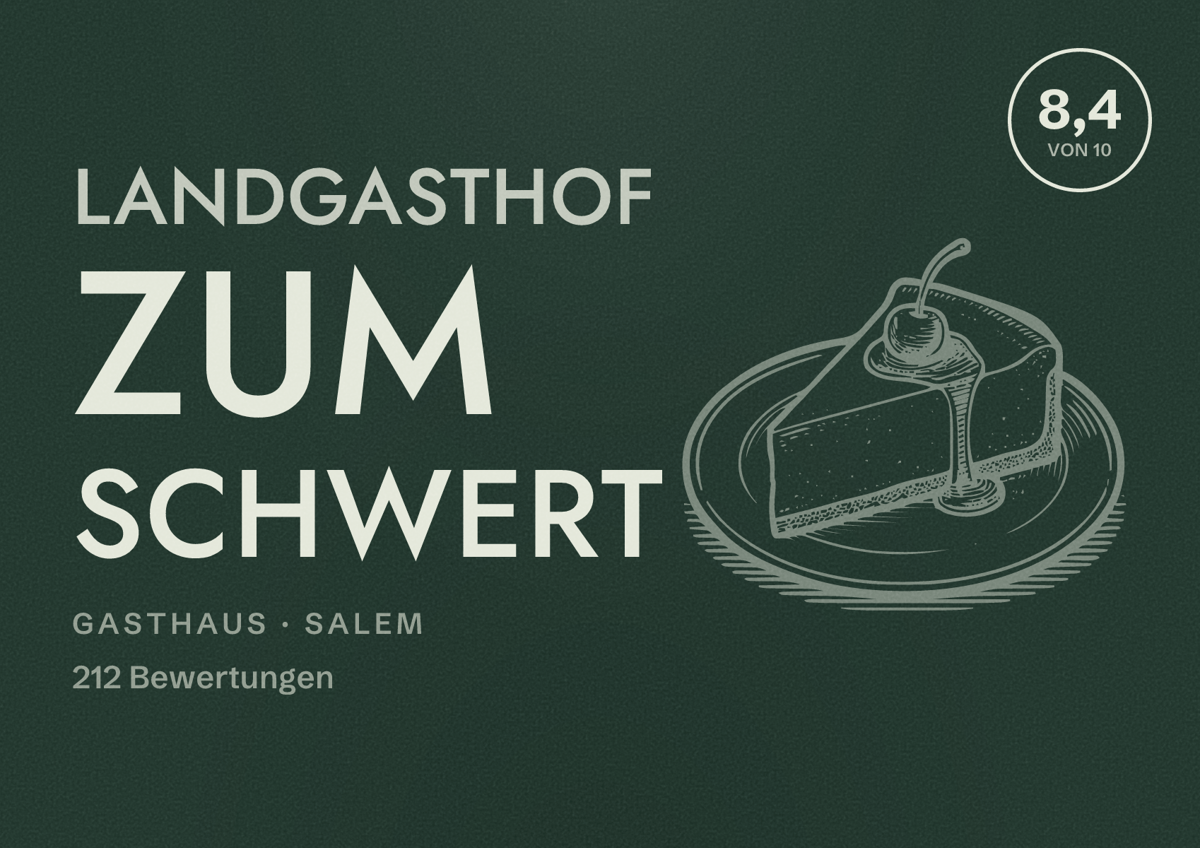 Illustriertes Poster von Landgasthof Zum Schwert, Gasthaus in Salem: Bewertung 8,4 von 10 aus 212 Bewertungen