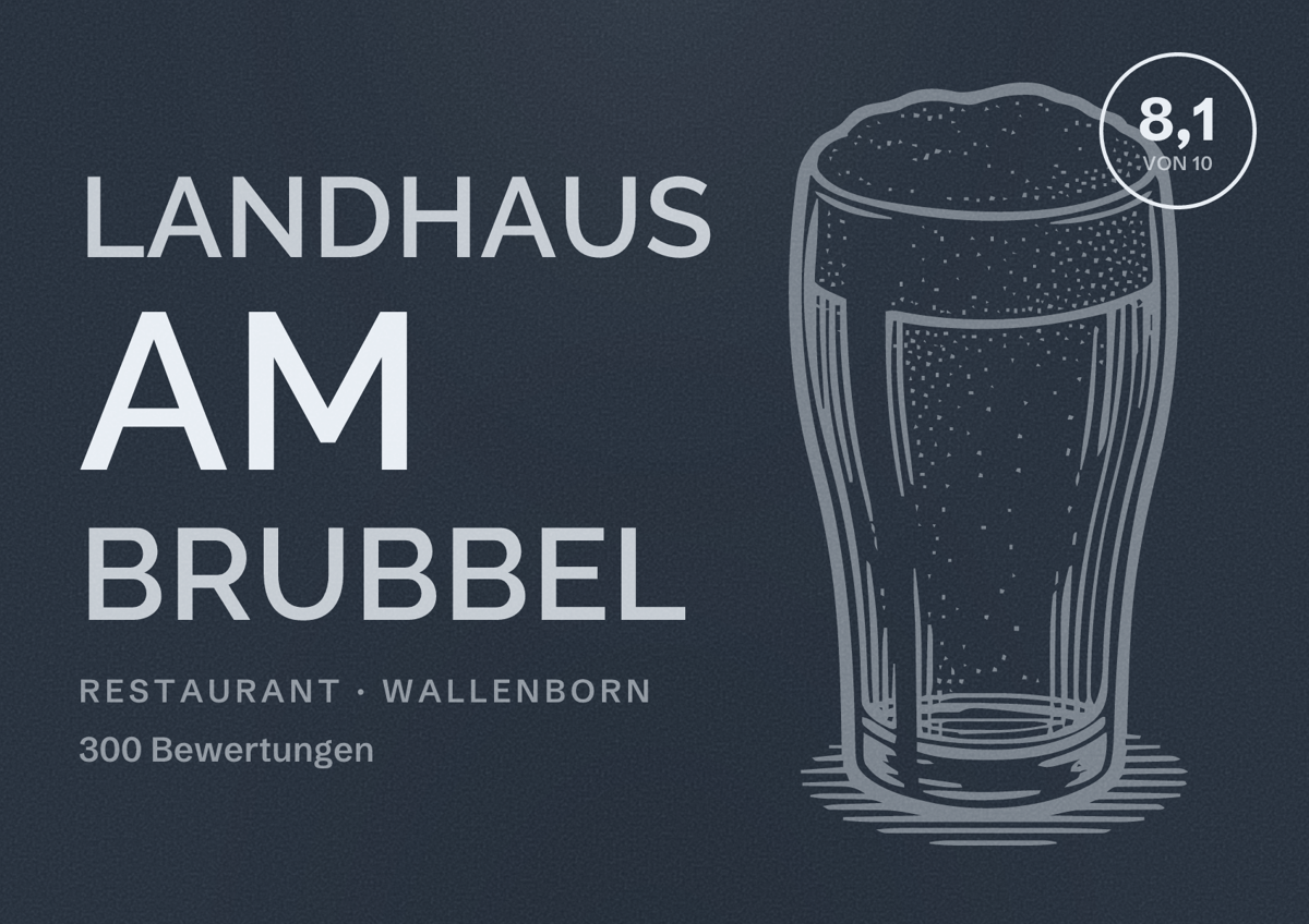 Illustriertes Poster von Landhaus am Brubbel, Restaurant in Wallenborn: Bewertung 8,1 von 10 aus 300 Bewertungen