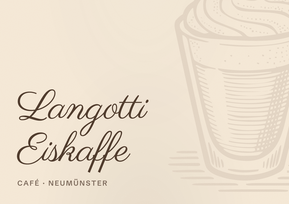 Illustriertes Poster von Langotti Eiskaffe, Café in Neumünster
