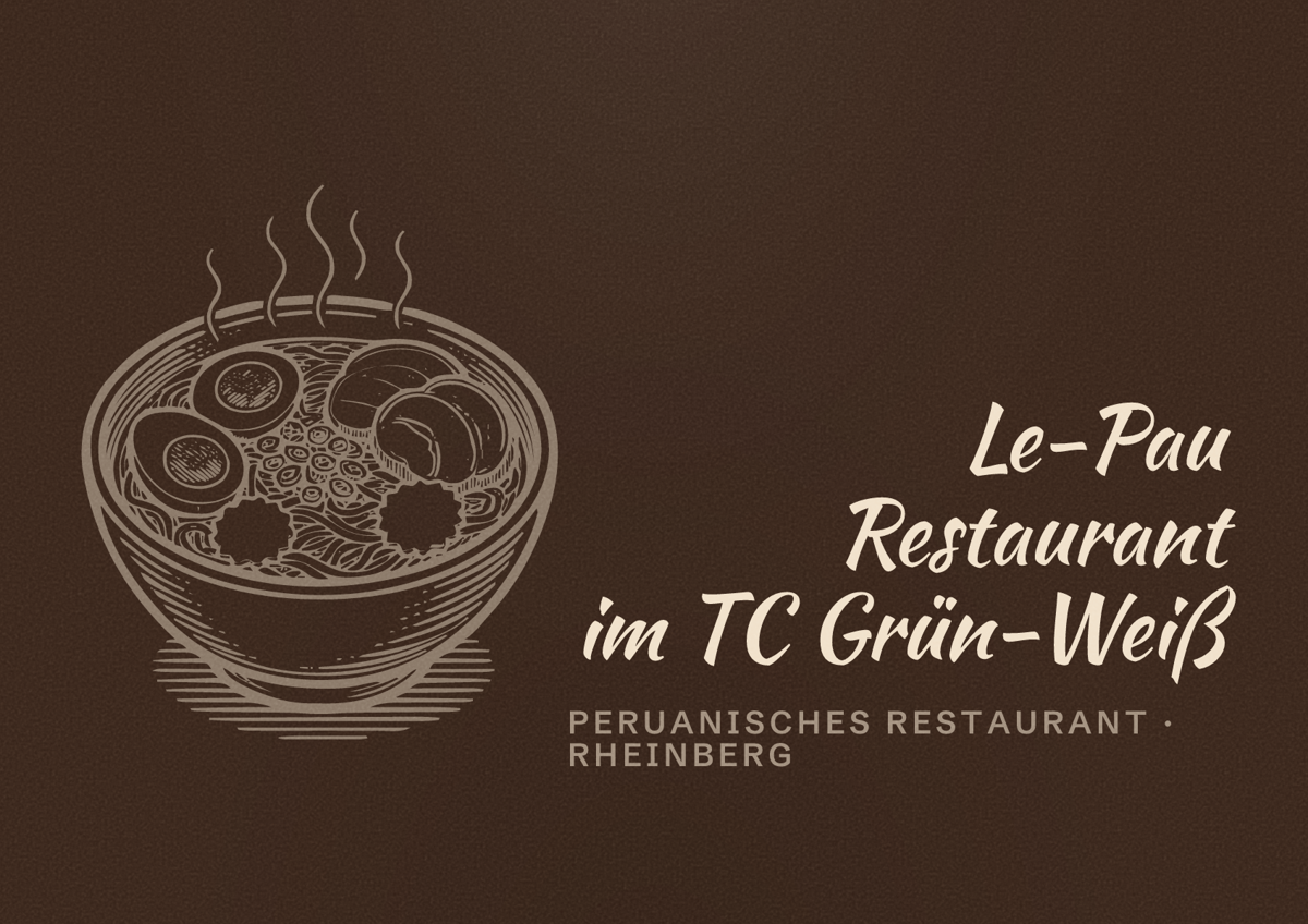 Illustriertes Poster von Le-Pau Restaurant im TC Grün-Weiß, Peruanisches Restaurant in Rheinberg