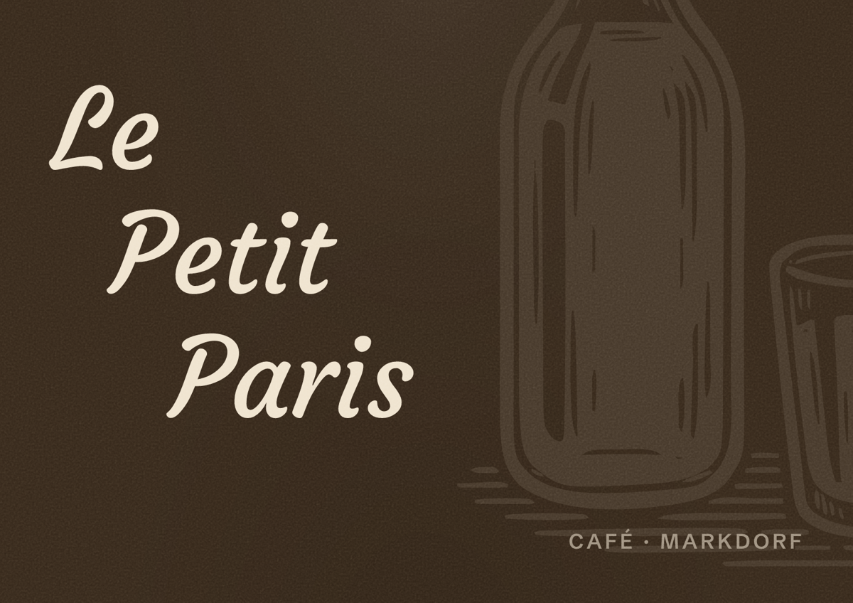 Illustriertes Poster von Le Petit Paris, Café in Markdorf