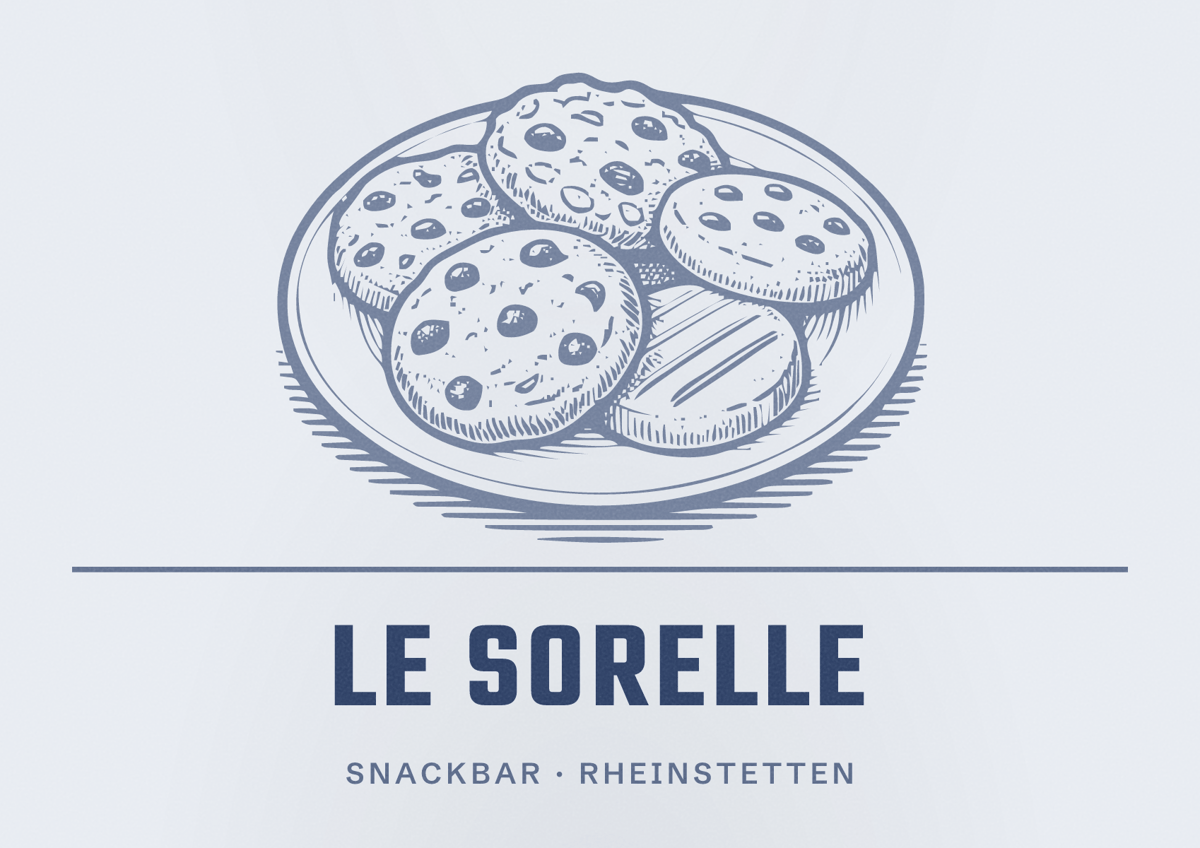 Illustriertes Poster von Le Sorelle, Snackbar in Rheinstetten