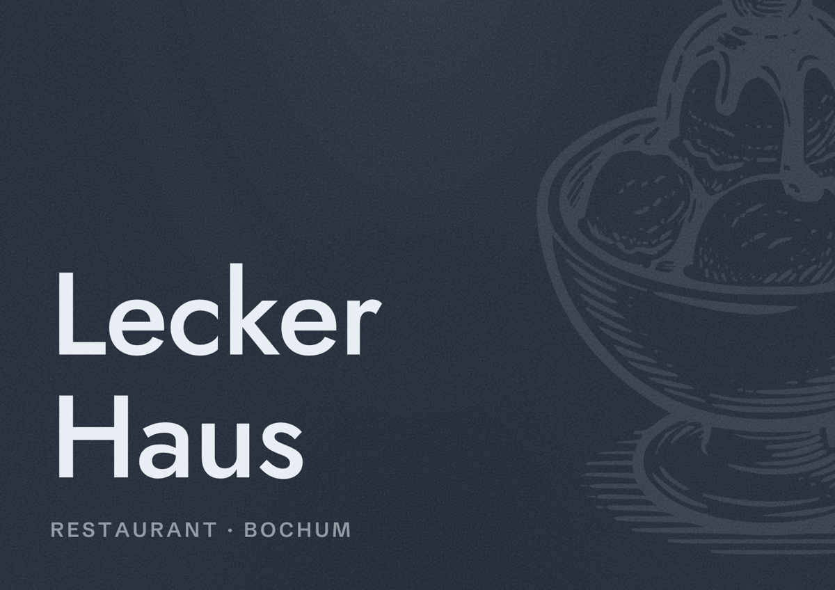 Illustriertes Poster von Lecker Haus, Restaurant in Bochum