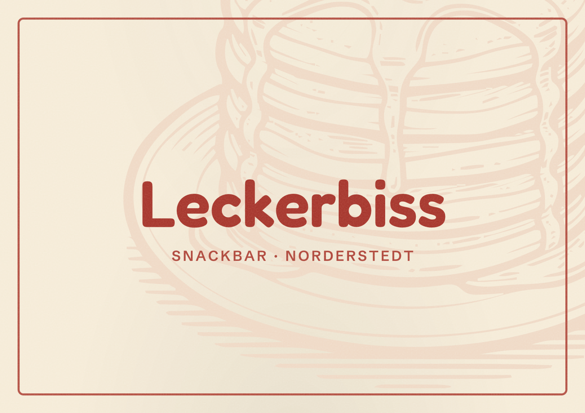 Illustriertes Poster von Leckerbiss, Snackbar in Norderstedt
