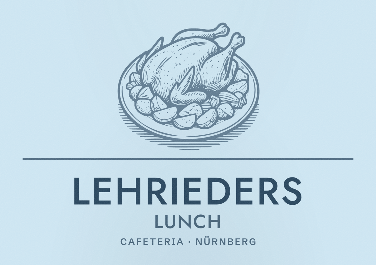 Illustriertes Poster von Lehrieders Lunch, Cafeteria in Nürnberg