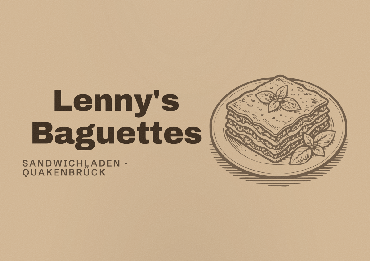 Illustriertes Poster von Lenny's Baguettes, Sandwichladen in Quakenbrück