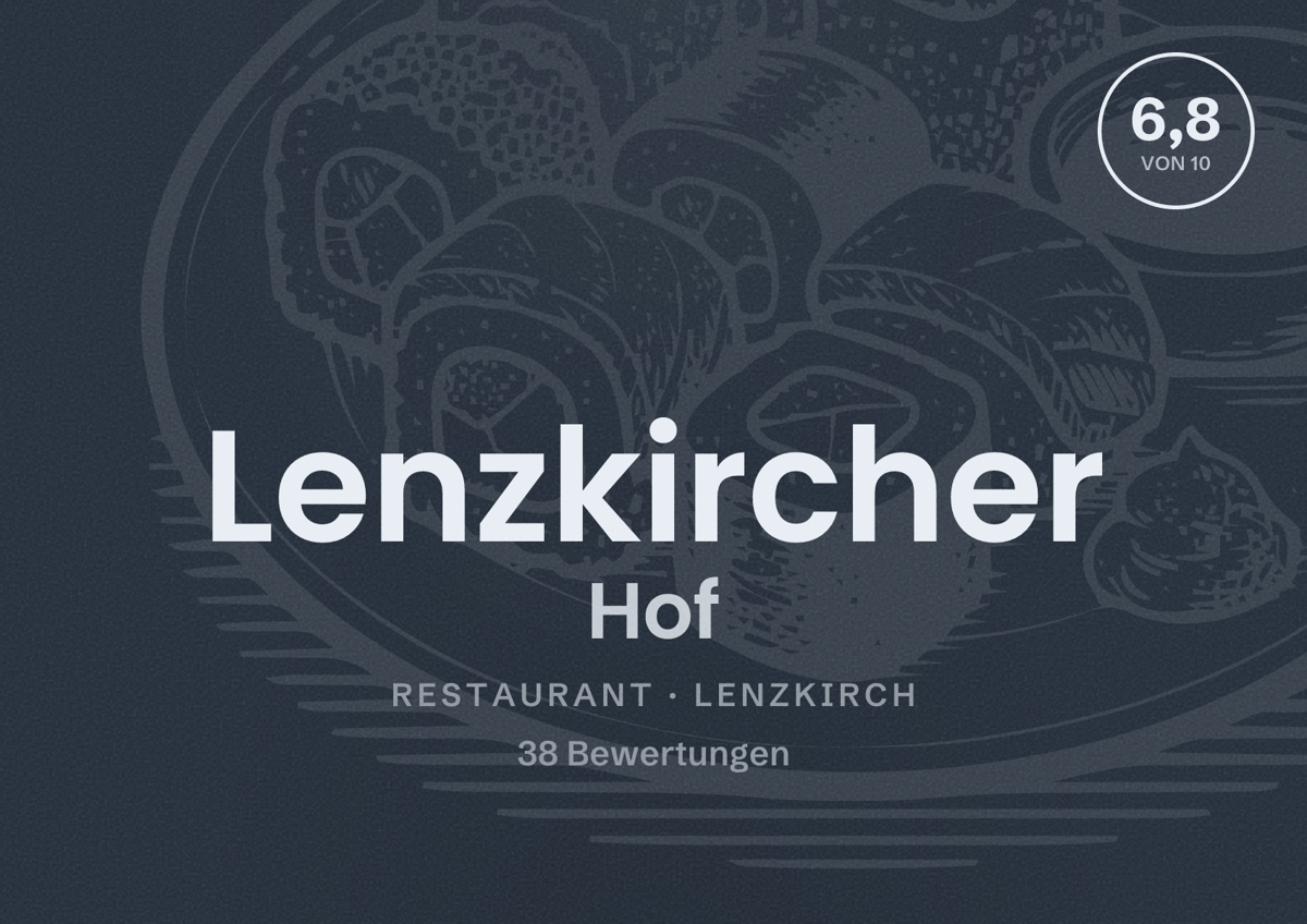 Illustriertes Poster von Lenzkircher Hof, Restaurant in Lenzkirch: Bewertung 6,8 von 10 aus 38 Bewertungen