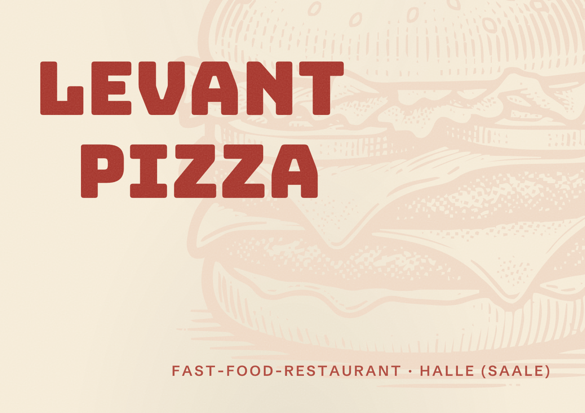 Illustriertes Poster von LEVANT PIZZA, Fast-Food-Restaurant in Halle (Saale)