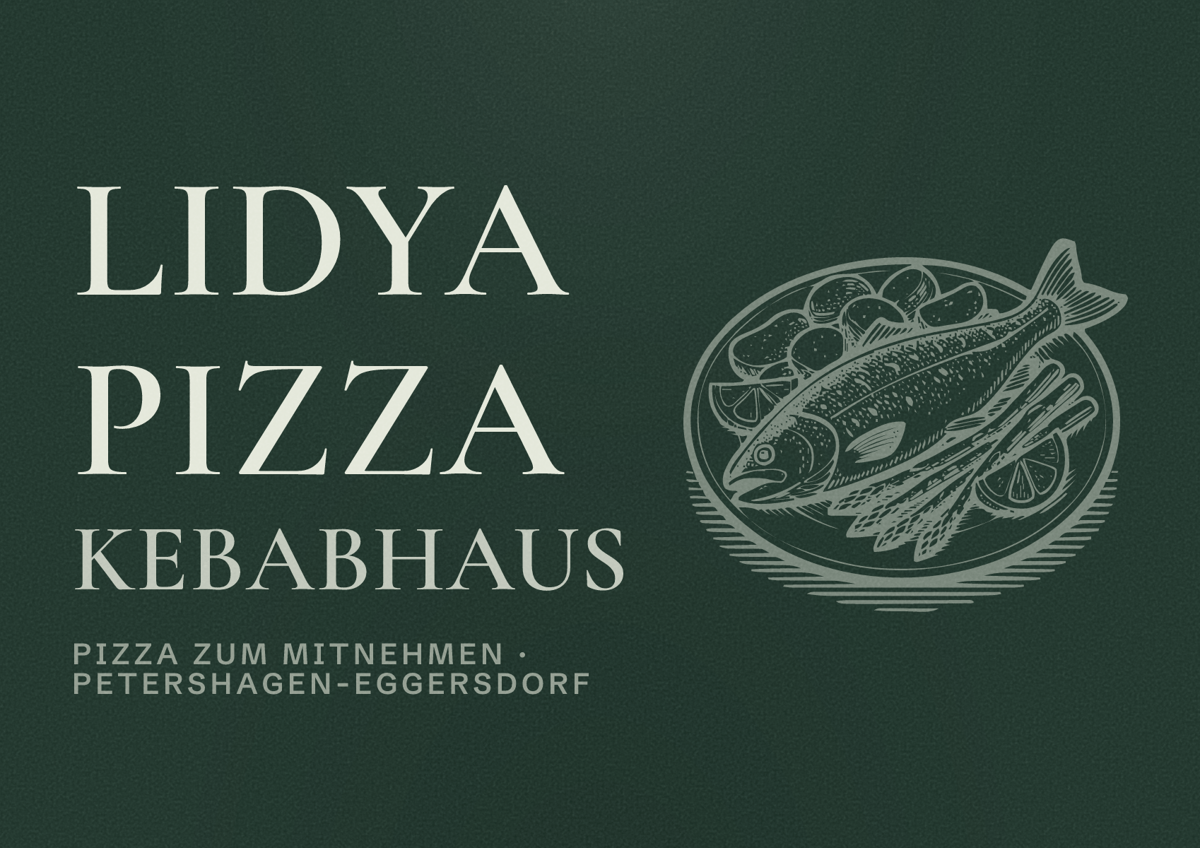 Illustriertes Poster von LIDYA PIZZA KEBABHAUS, Pizza zum Mitnehmen in Petershagen-Eggersdorf