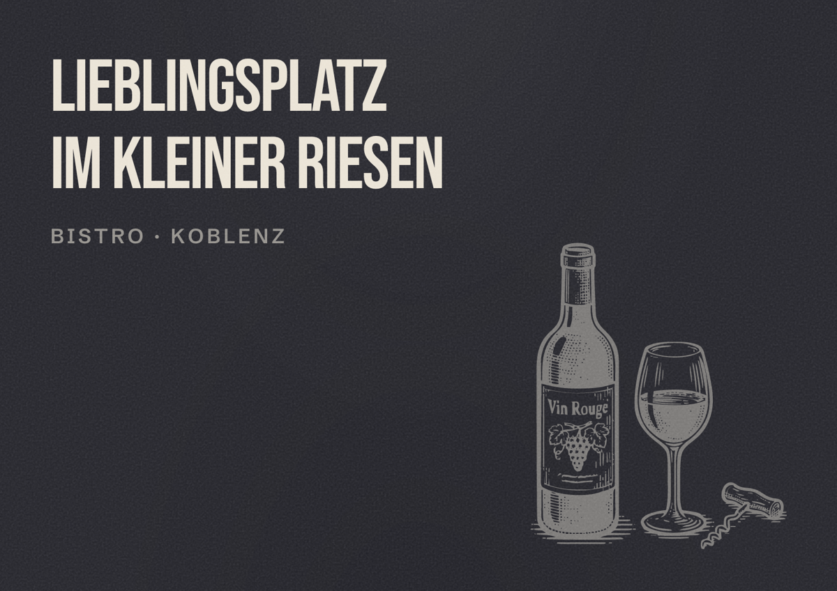 Illustriertes Poster von Lieblingsplatz im Kleiner Riesen, Bistro in Koblenz