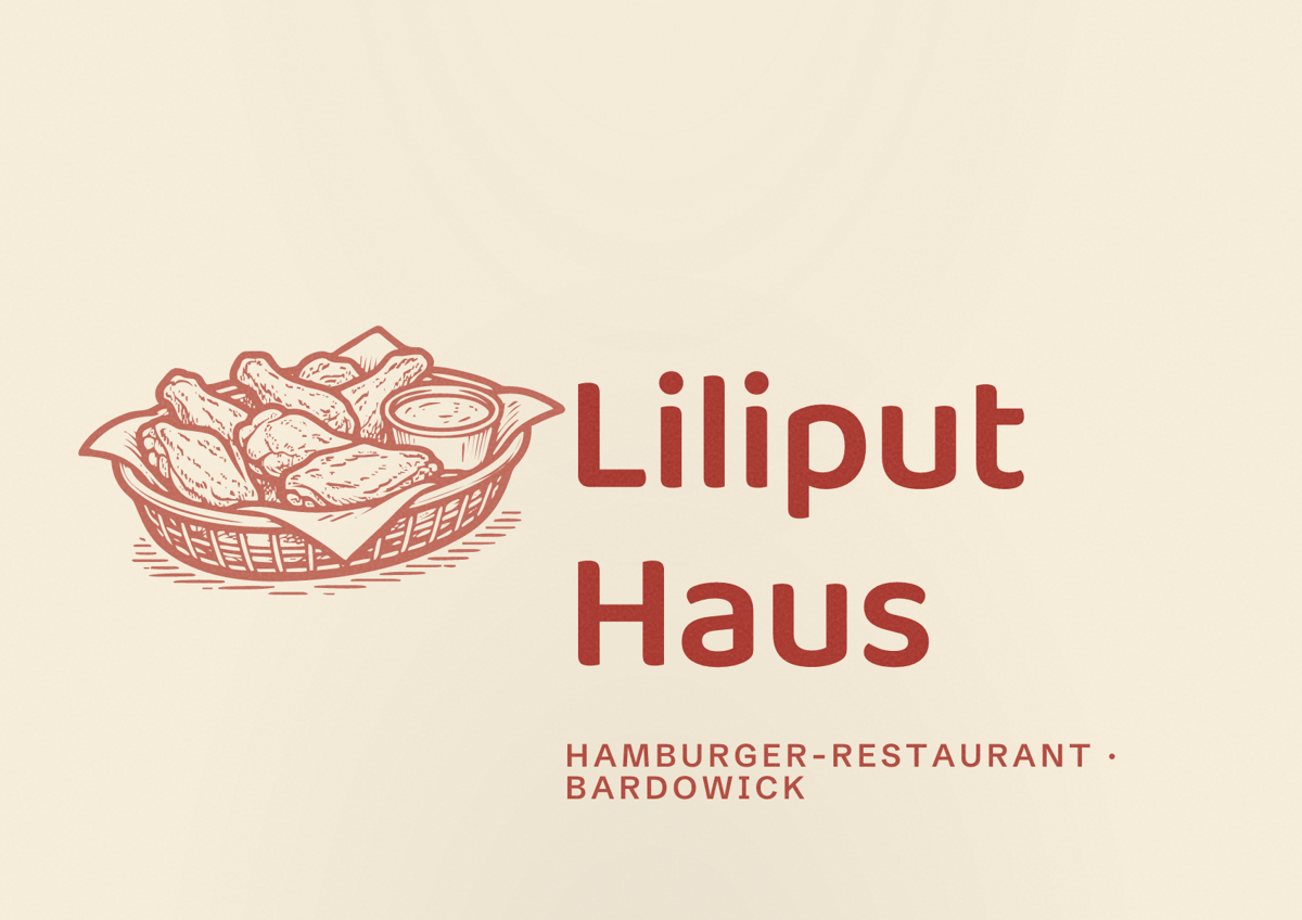 Illustriertes Poster von Liliput Haus, Hamburger-Restaurant in Bardowick