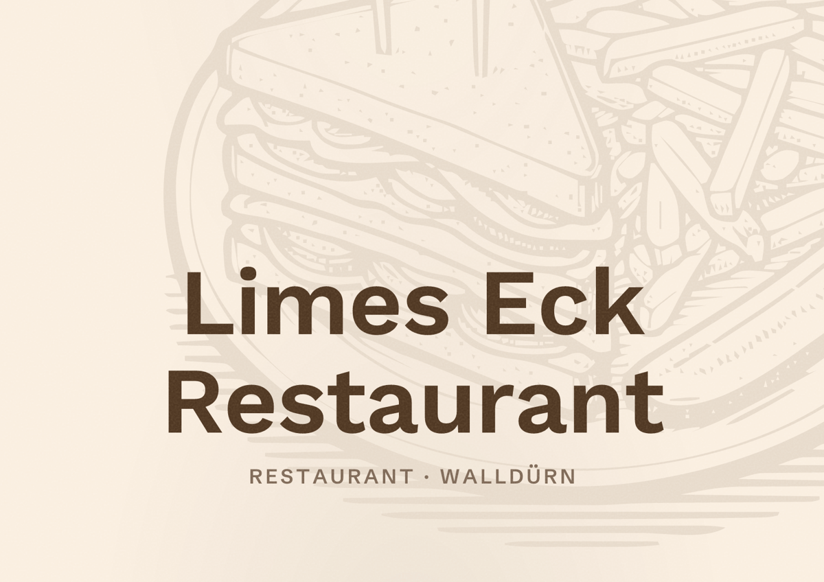 Illustriertes Poster von Limes Eck Restaurant, Restaurant in Walldürn