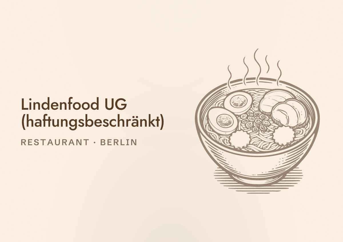 Illustriertes Poster von Lindenfood UG (haftungsbeschränkt), Restaurant in Berlin