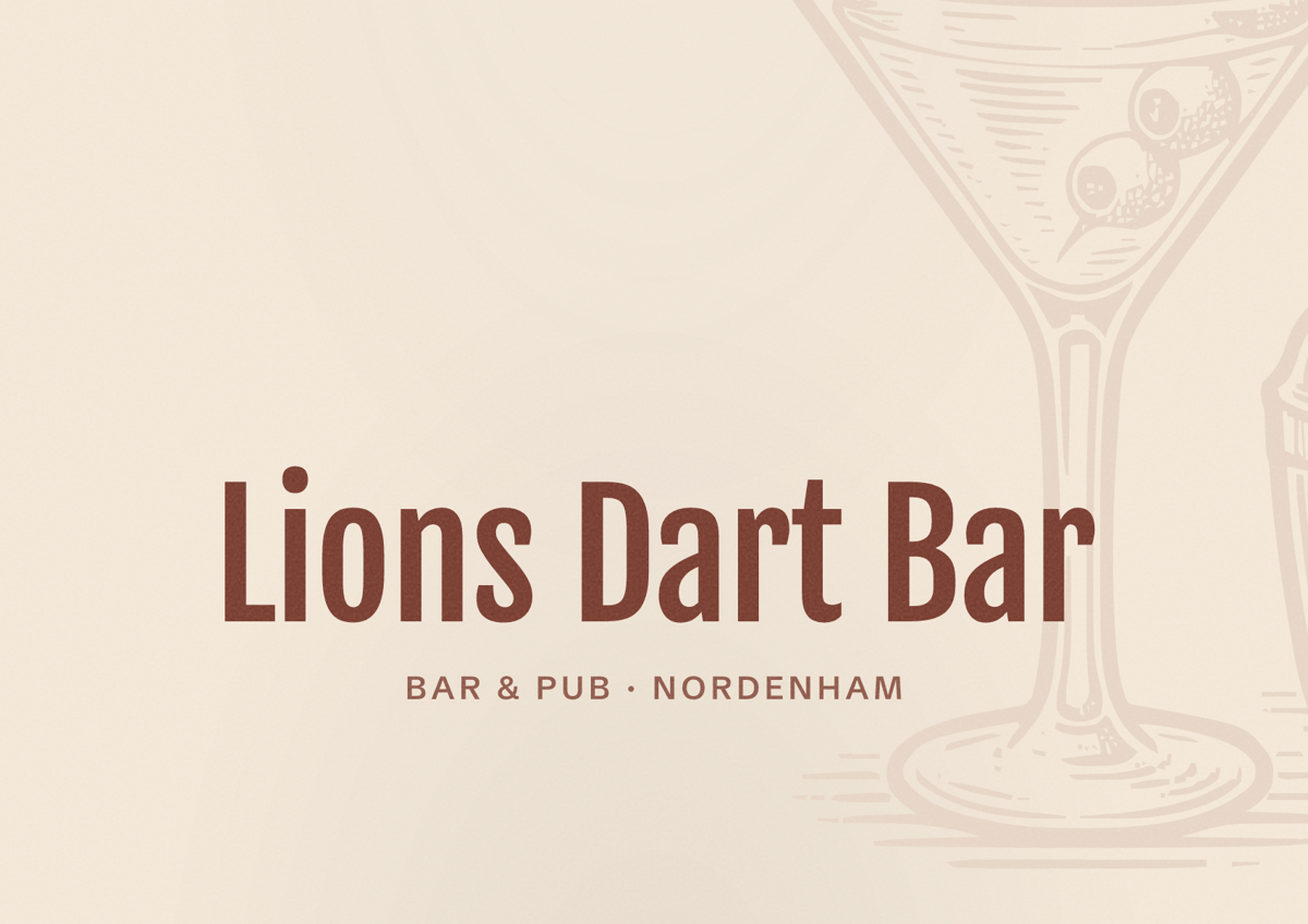 Illustriertes Poster von Lions Dart Bar, Bar & Pub in Nordenham