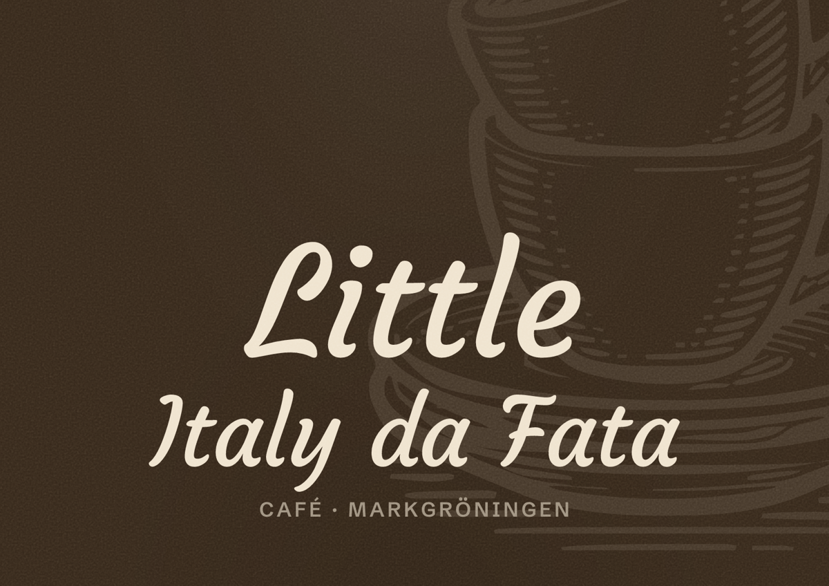 Illustriertes Poster von Little Italy da Fata, Café in Markgröningen
