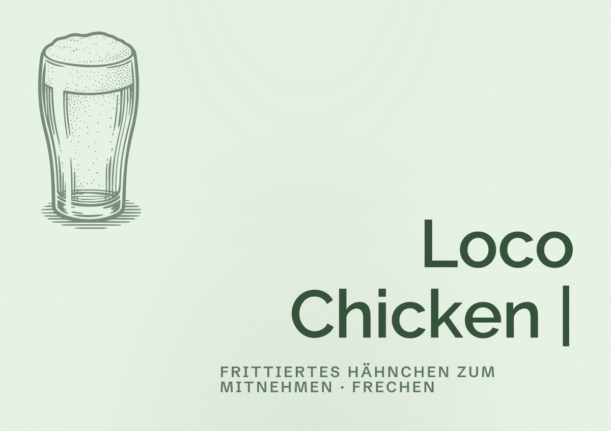 Illustriertes Poster von Loco Chicken |, Frittiertes Hähnchen zum Mitnehmen in Frechen