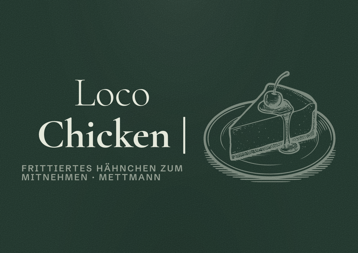 Illustriertes Poster von Loco Chicken |, Frittiertes Hähnchen zum Mitnehmen in Mettmann
