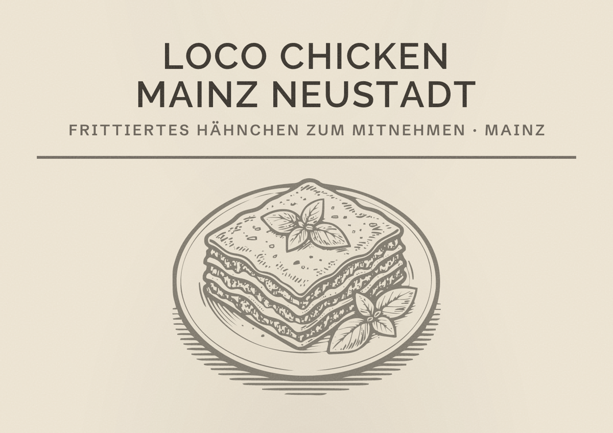 Illustriertes Poster von Loco Chicken Mainz Neustadt, Frittiertes Hähnchen zum Mitnehmen in Mainz