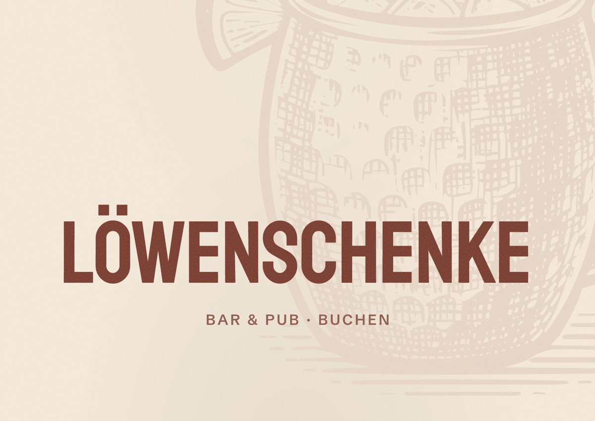Illustriertes Poster von Löwenschenke, Bar & Pub in Buchen