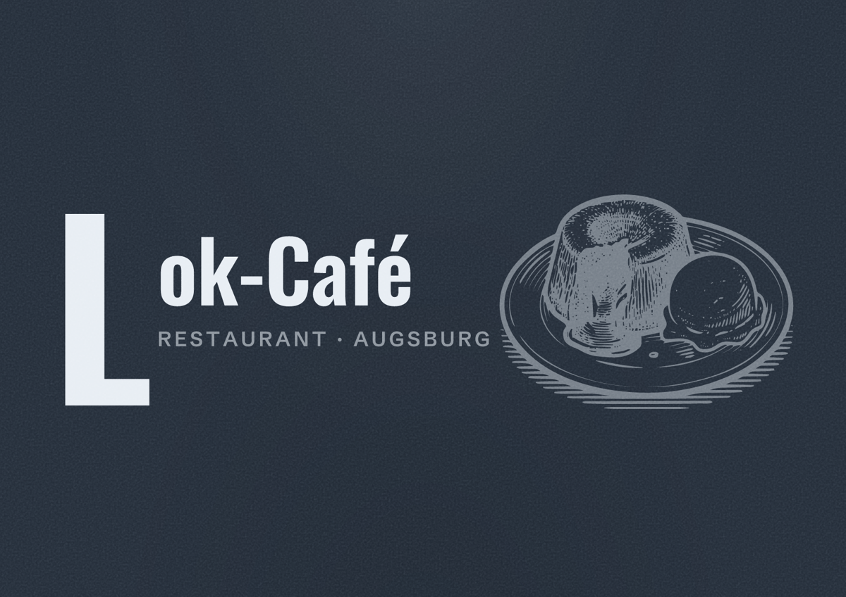 Illustriertes Poster von Lok-Café, Restaurant in Augsburg