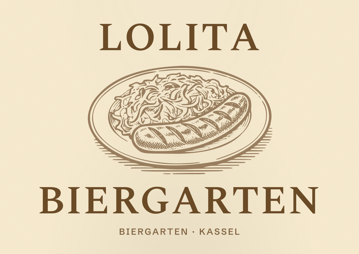 Illustriertes Poster von Lolita Biergarten, Biergarten in Kassel
