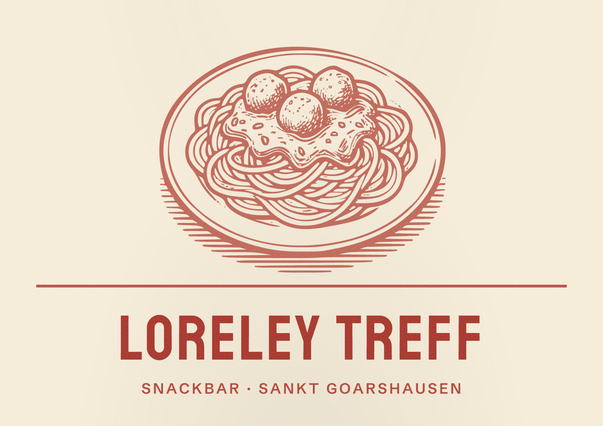 Illustriertes Poster von Loreley Treff, Snackbar in Sankt Goarshausen