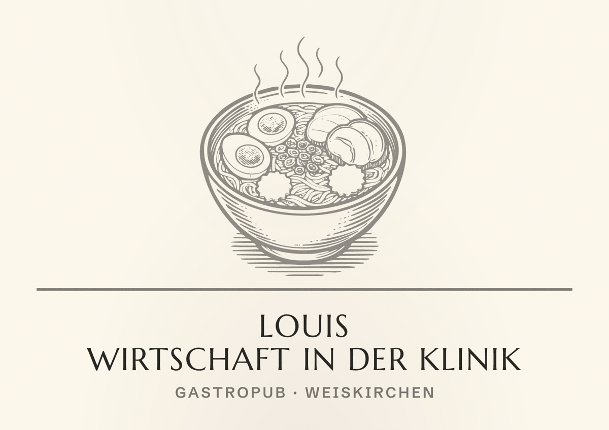 Illustriertes Poster von Louis Wirtschaft in der Klinik, Gastropub in Weiskirchen