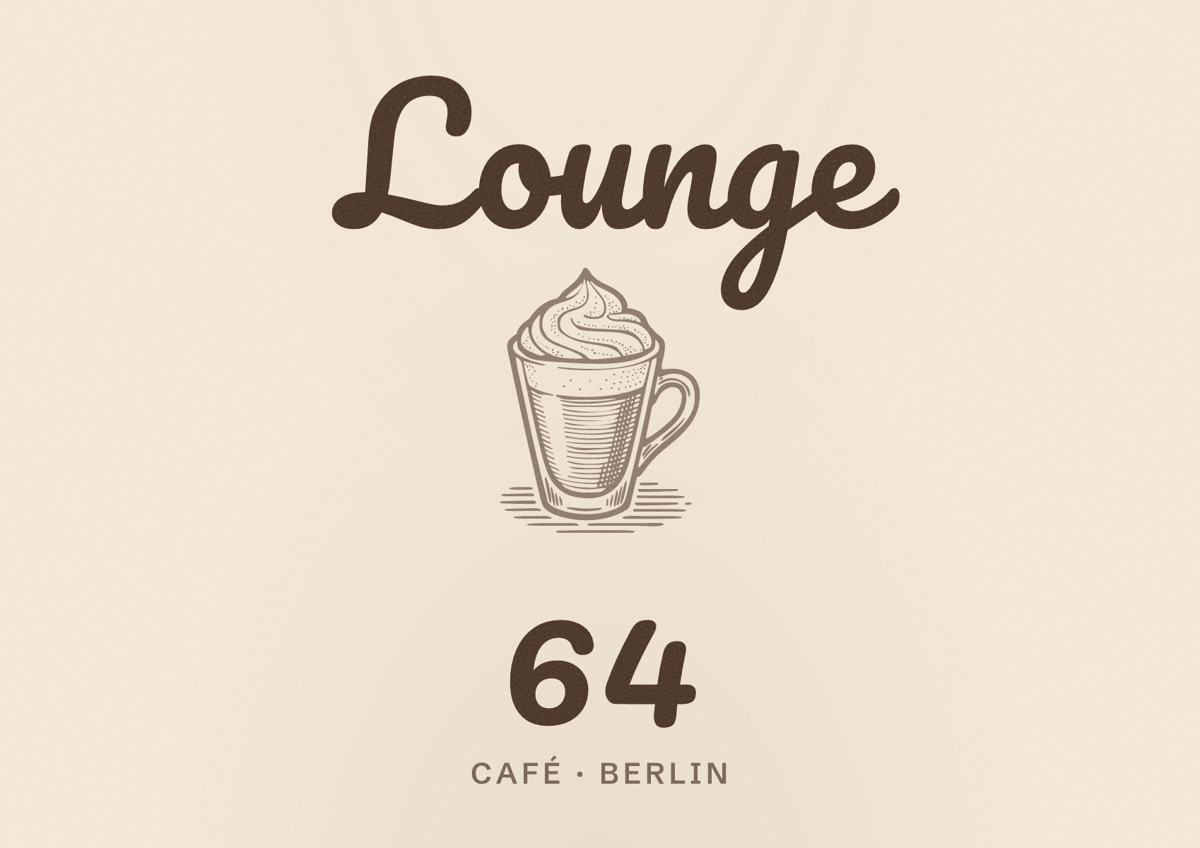 Illustriertes Poster von Lounge 64, Café in Berlin
