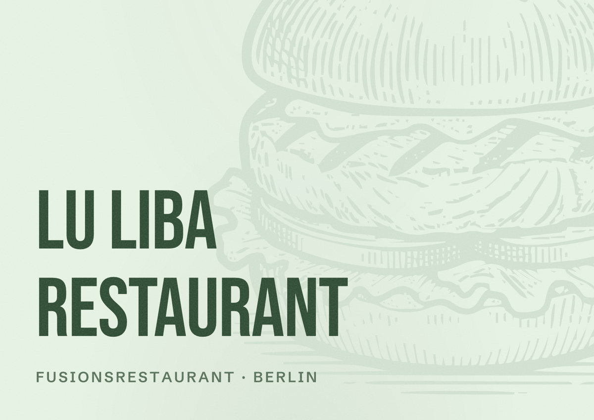 Illustriertes Poster von Lu Liba Restaurant, Fusionsrestaurant in Berlin