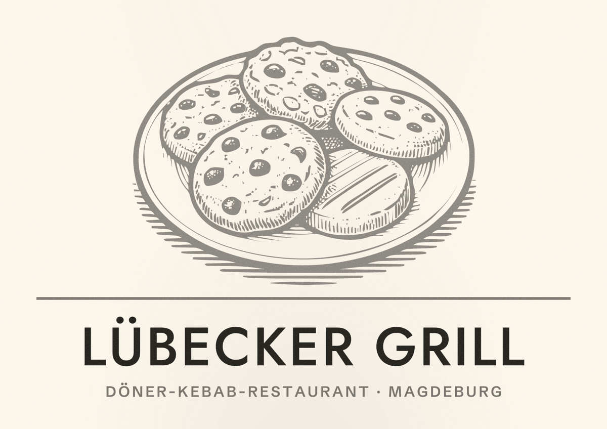 Illustriertes Poster von Lübecker Grill, Döner-Kebab-Restaurant in Magdeburg