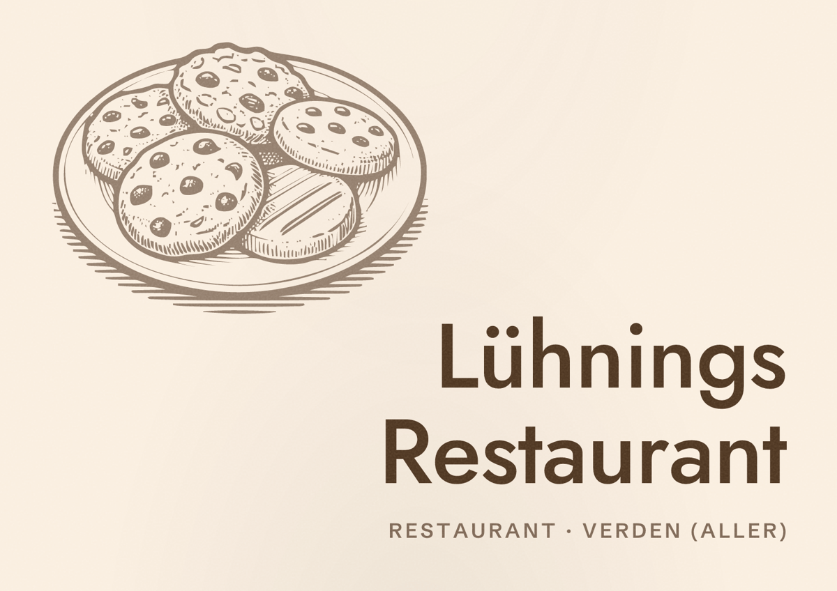 Illustriertes Poster von Lühnings Restaurant, Restaurant in Verden (Aller)
