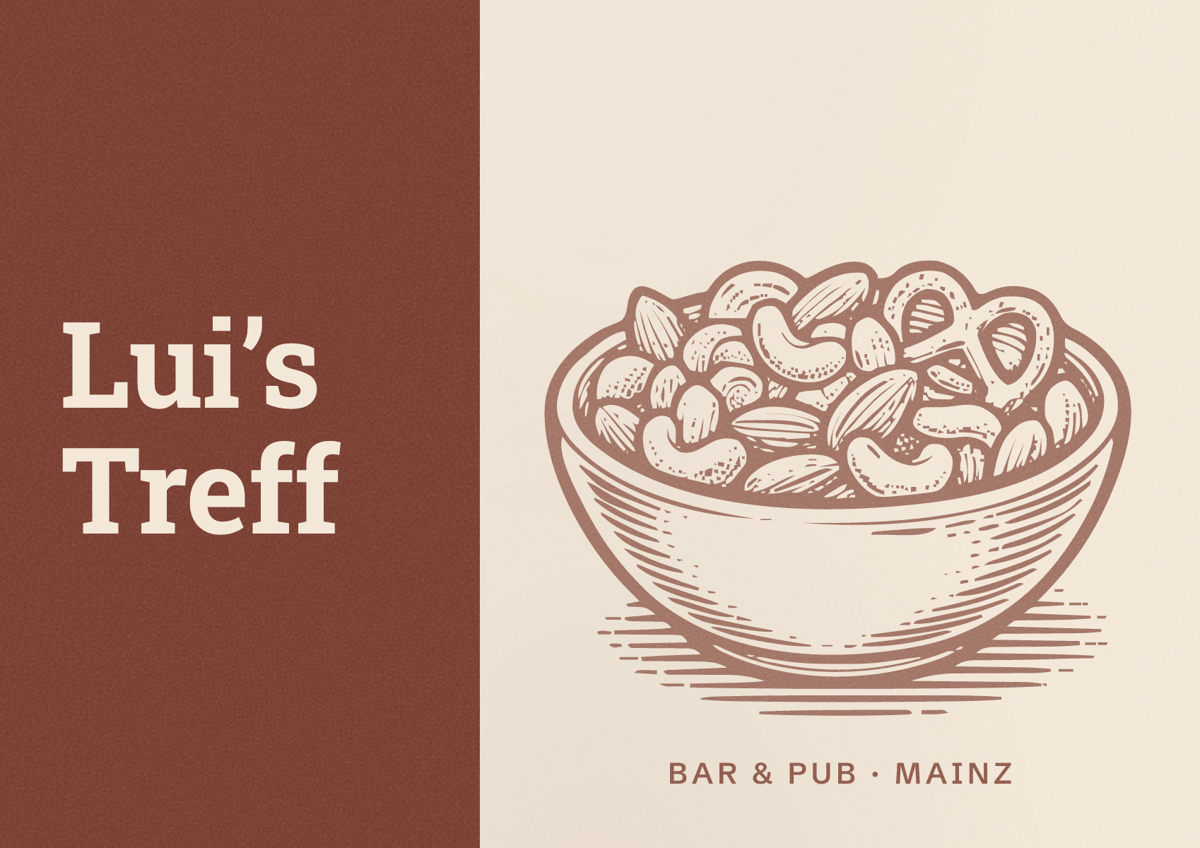 Illustriertes Poster von Lui’s Treff, Bar & Pub in Mainz