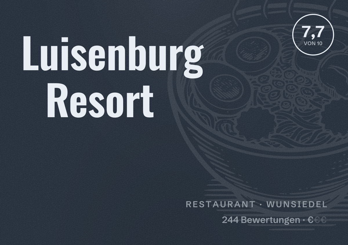 Illustriertes Poster von Luisenburg Resort, Restaurant in Wunsiedel: Bewertung 7,7 von 10 aus 244 Bewertungen, Preisniveau €