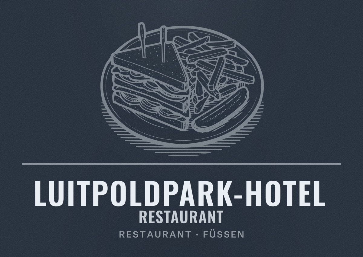 Illustriertes Poster von Luitpoldpark-Hotel Restaurant, Restaurant in Füssen