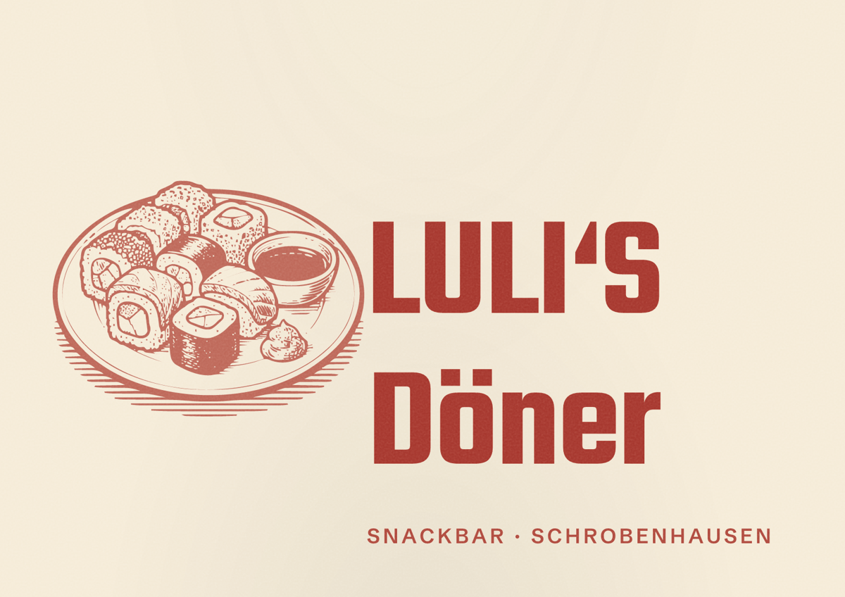 Illustriertes Poster von LULI‘S Döner, Snackbar in Schrobenhausen