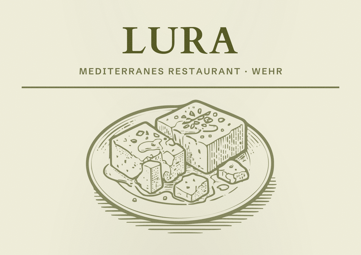 Illustriertes Poster von LURA, Mediterranes Restaurant in Wehr