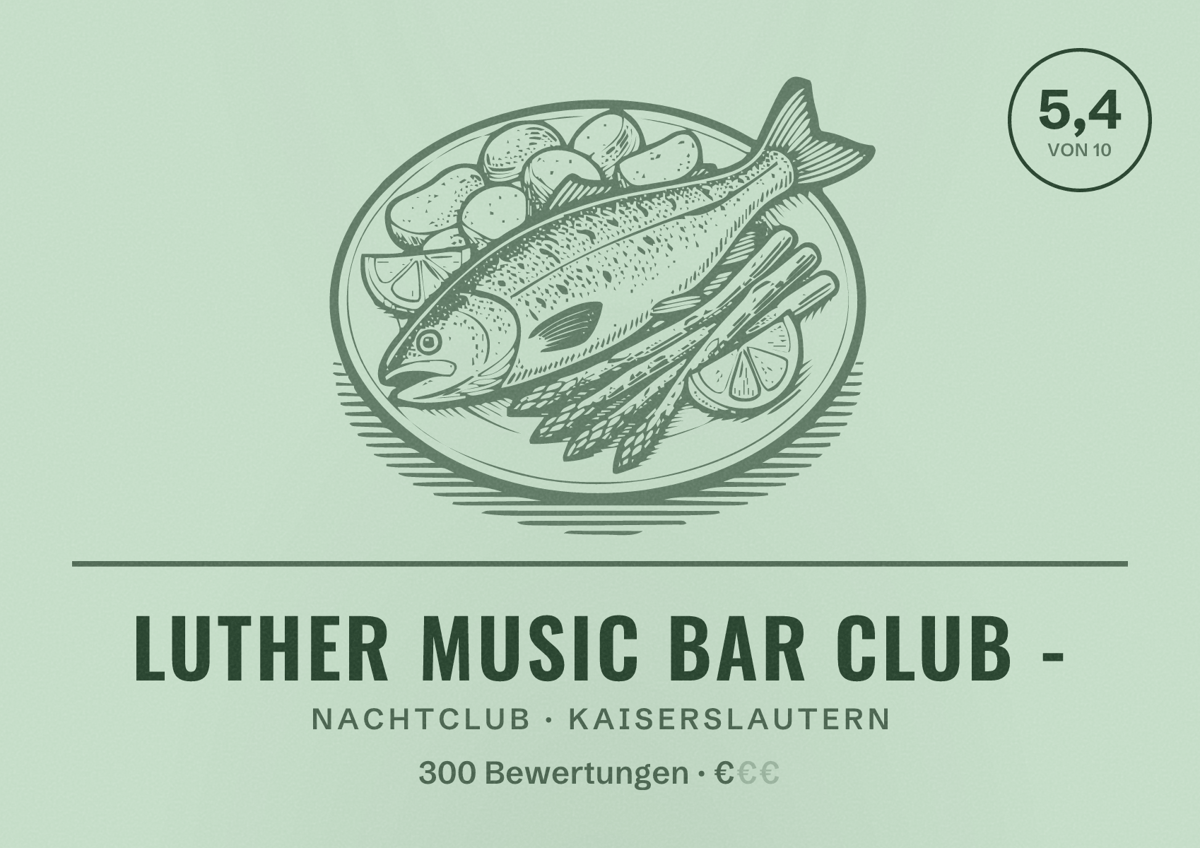 Illustriertes Poster von LUTHER Music Bar Club -, Nachtclub in Kaiserslautern: Bewertung 5,4 von 10 aus 300 Bewertungen, Preisniveau €