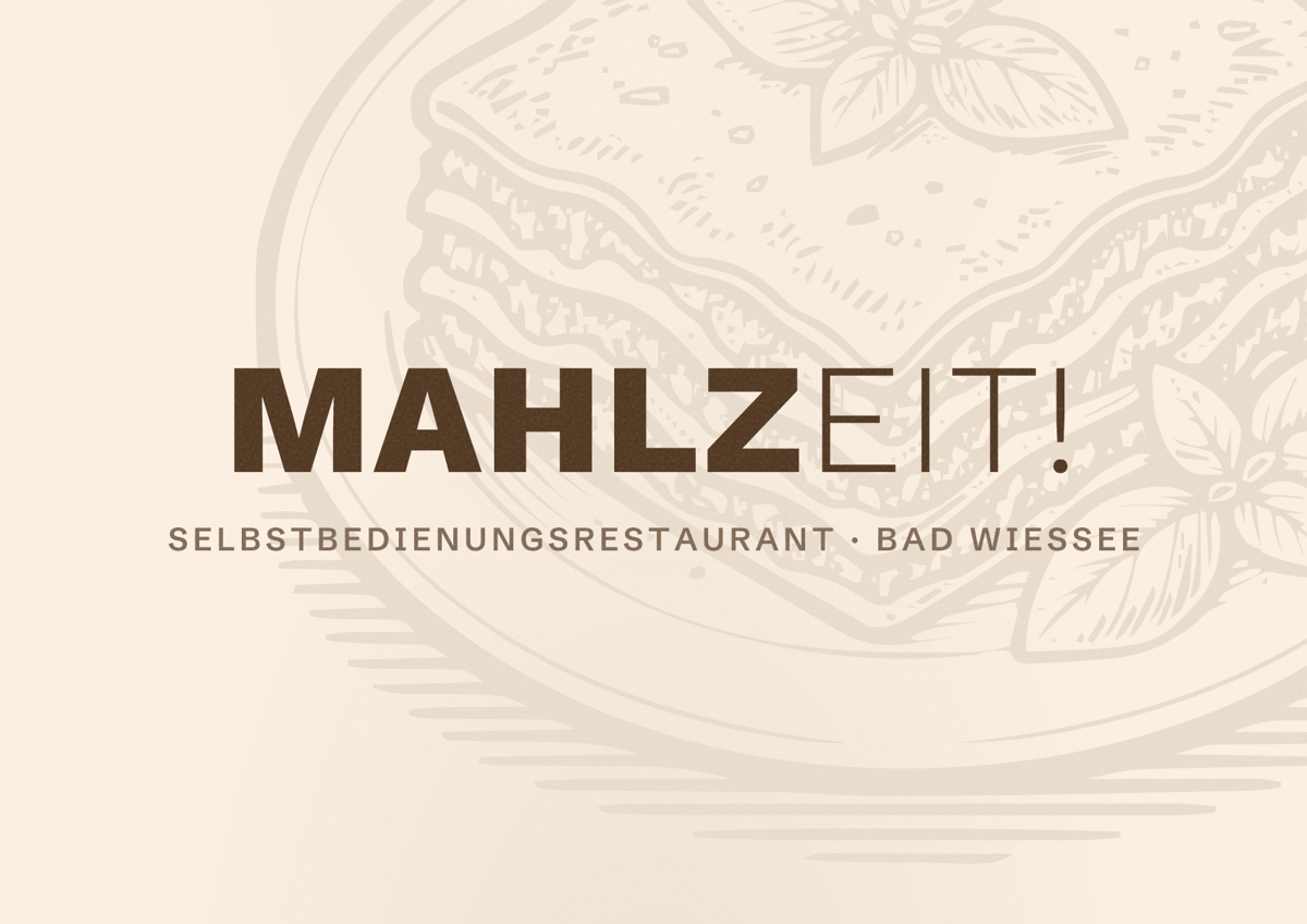 Illustriertes Poster von Mahlzeit!, Selbstbedienungsrestaurant in Bad Wiessee