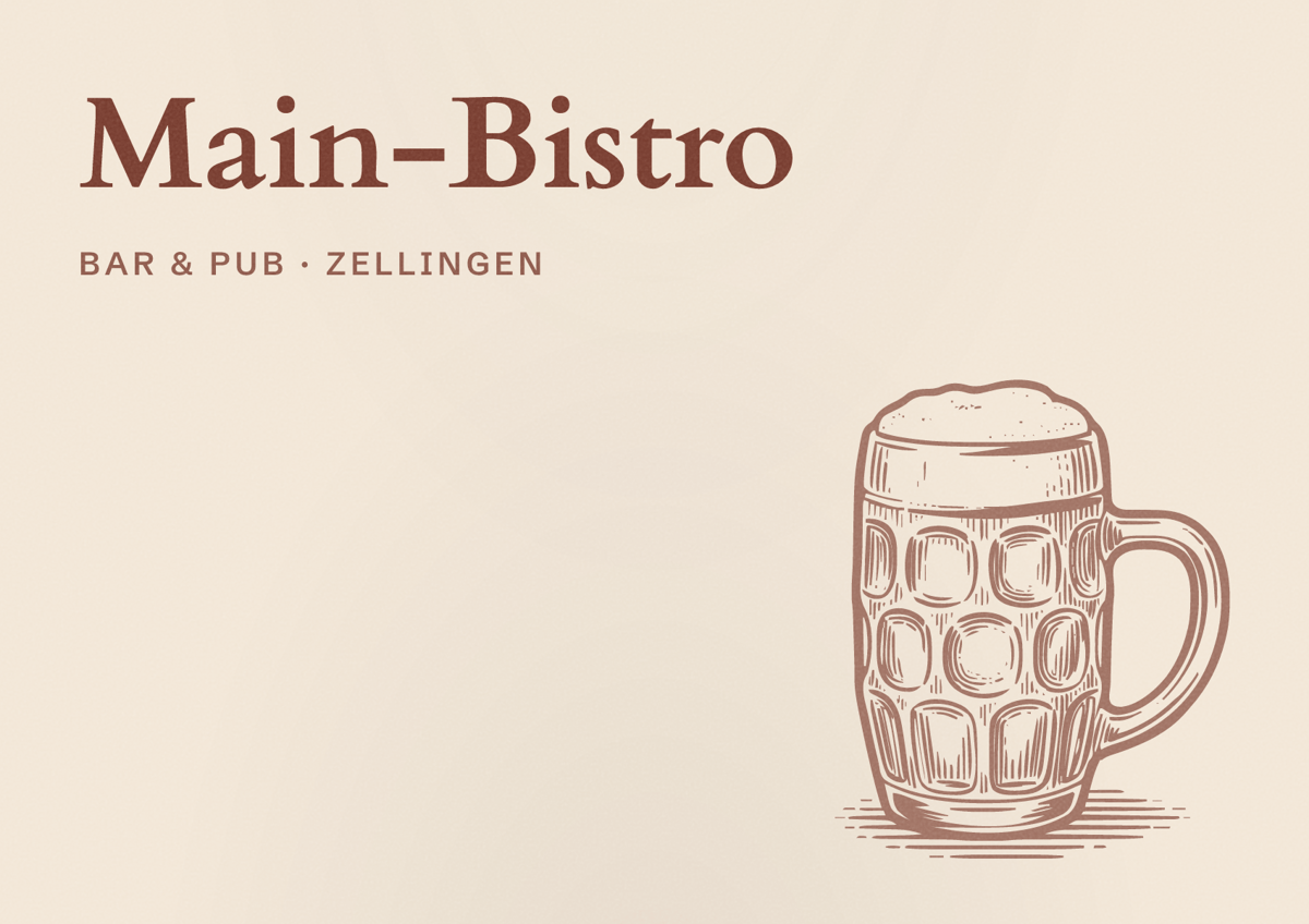 Illustriertes Poster von Main-Bistro, Bar & Pub in Zellingen