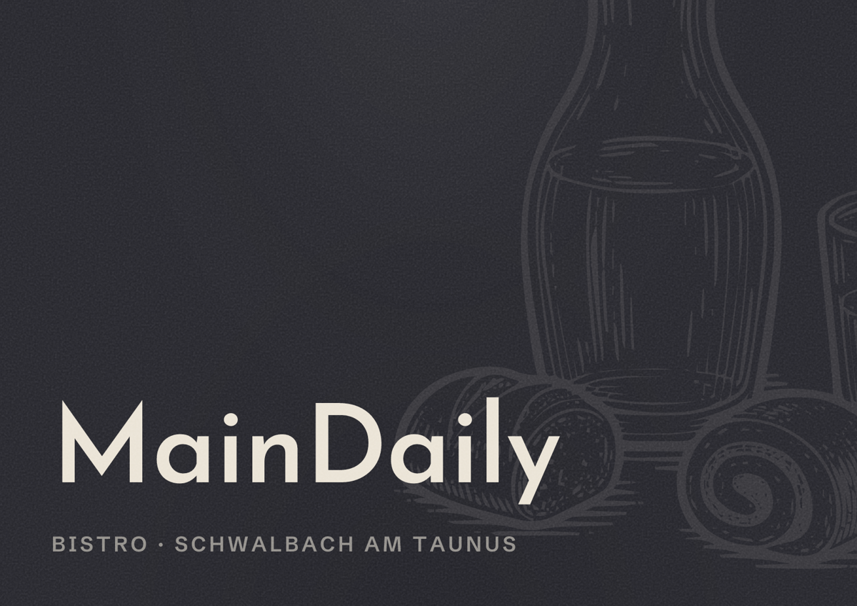 Illustriertes Poster von MainDaily, Bistro in Schwalbach am Taunus