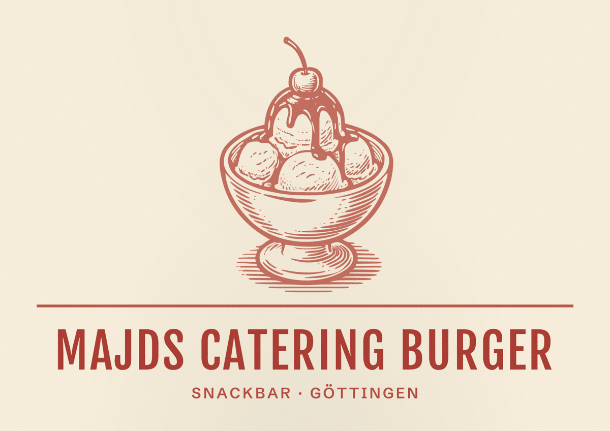 Illustriertes Poster von MAJDs Catering Burger, Snackbar in Göttingen