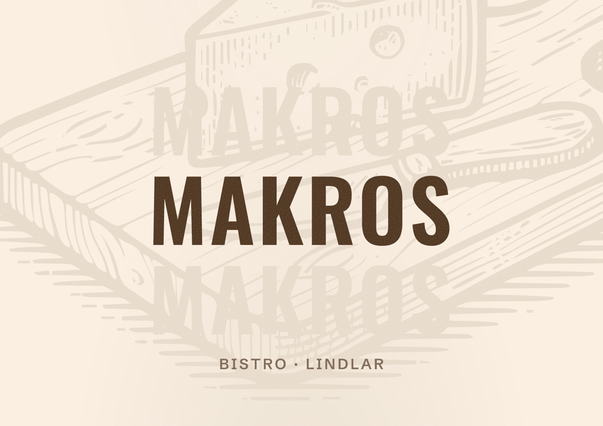 Illustriertes Poster von Makros, Bistro in Lindlar
