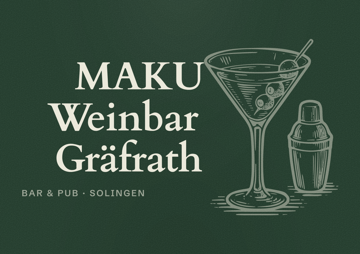 Illustriertes Poster von MAKU Weinbar Gräfrath, Bar & Pub in Solingen