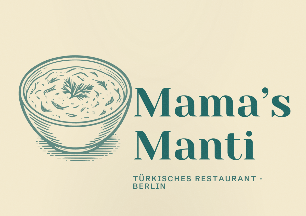 Illustriertes Poster von Mama’s Manti, Türkisches Restaurant in Berlin