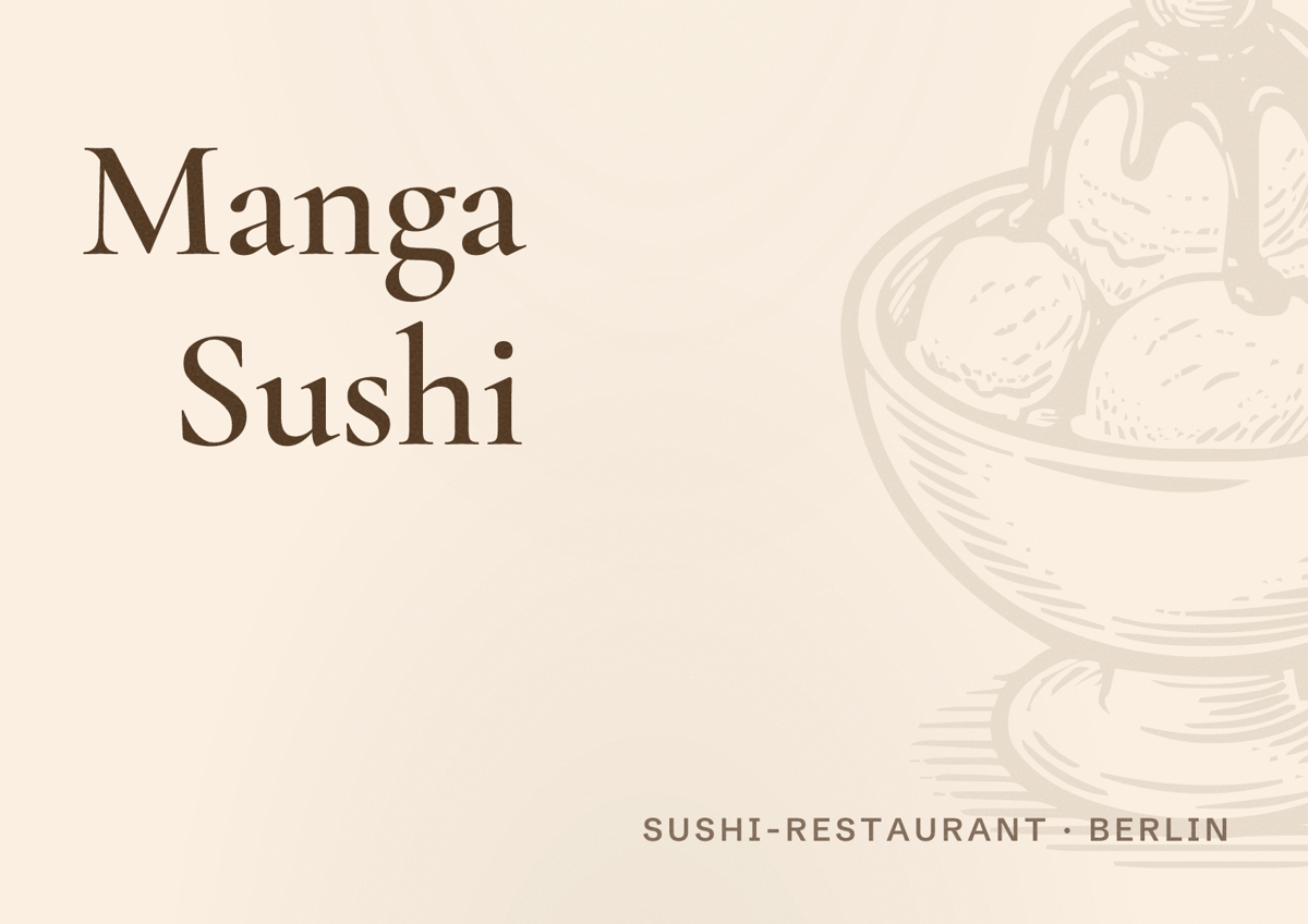 Illustriertes Poster von Manga Sushi, Sushi-Restaurant in Berlin