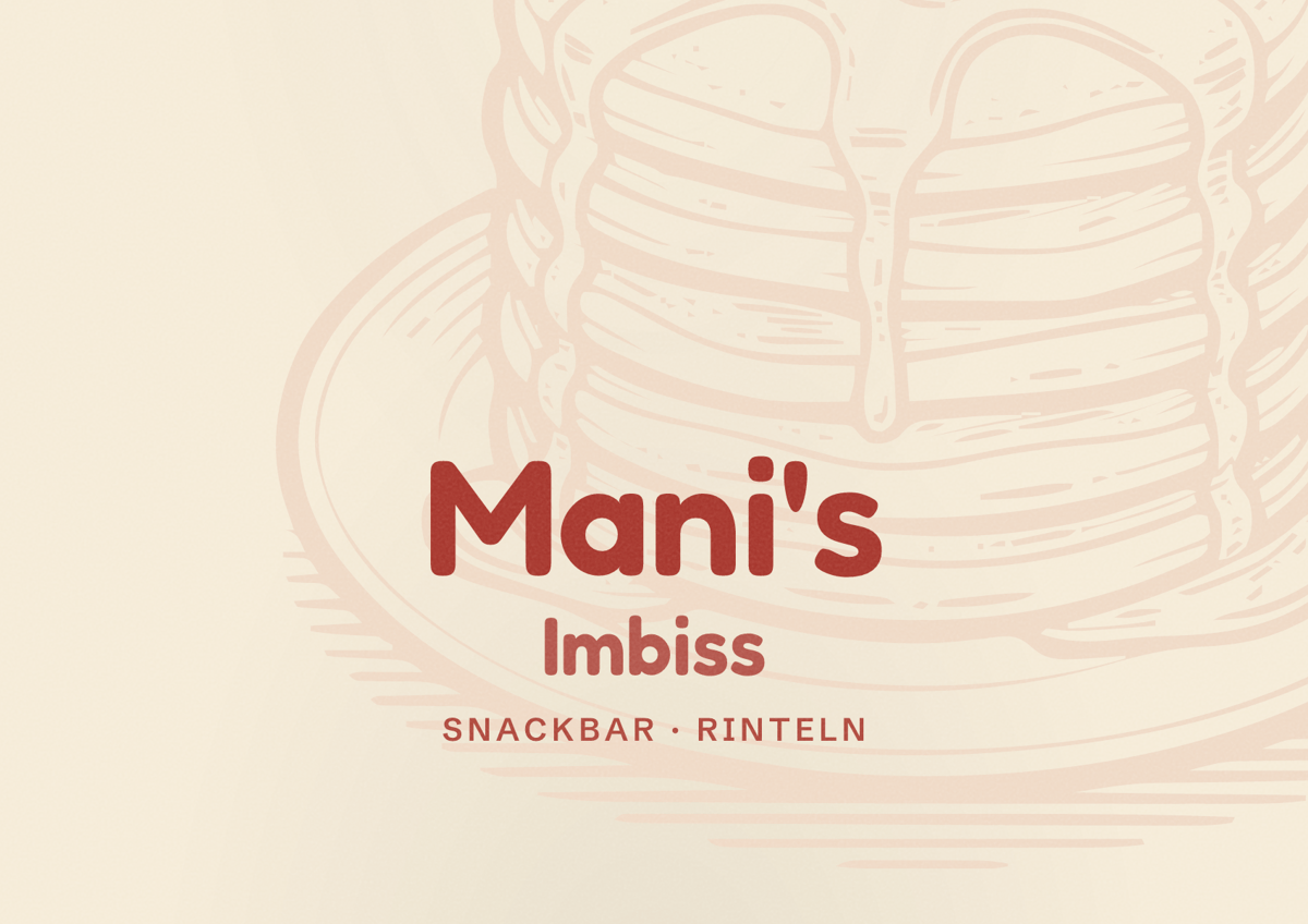 Illustriertes Poster von Mani's Imbiss, Snackbar in Rinteln