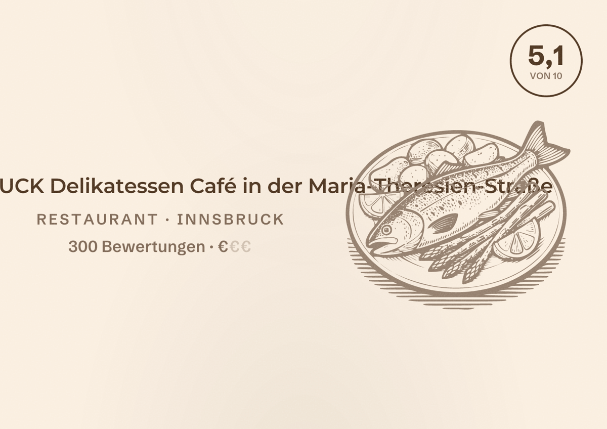 Illustriertes Poster von MANNA INNSBRUCK Delikatessen Café in der Maria-Theresien-Straße, Restaurant in Innsbruck: Bewertung 5,1 von 10 aus 300 Bewertungen, Preisniveau €