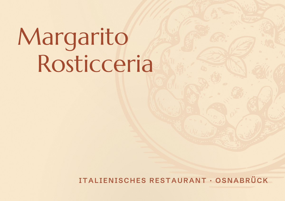 Illustriertes Poster von Margarito Rosticceria, Italienisches Restaurant in Osnabrück