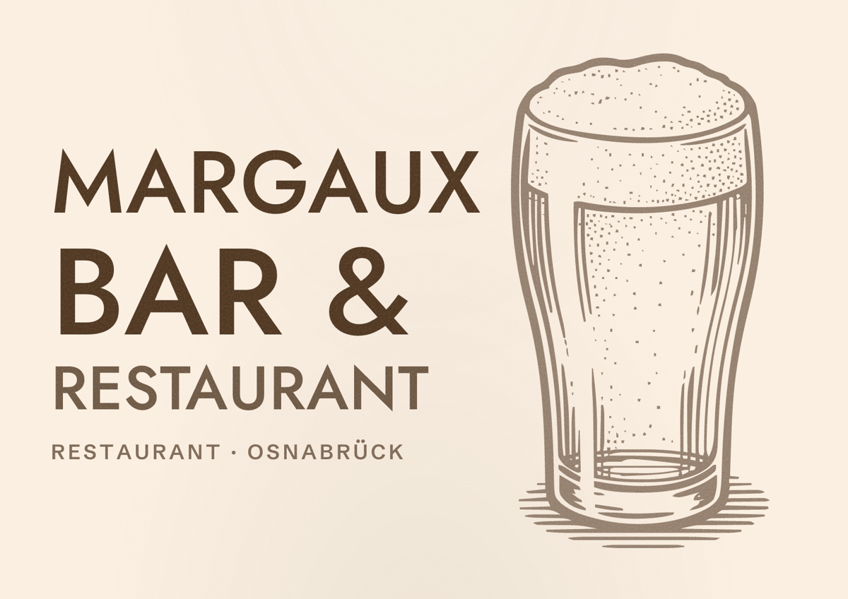 Illustriertes Poster von Margaux Bar & Restaurant, Restaurant in Osnabrück